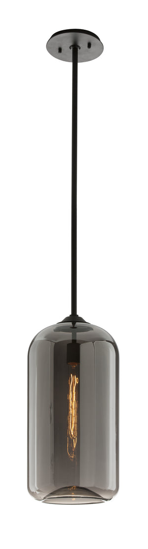 Troy Lighting - F5582-SBK - One Light Pendant - District - Soft Black