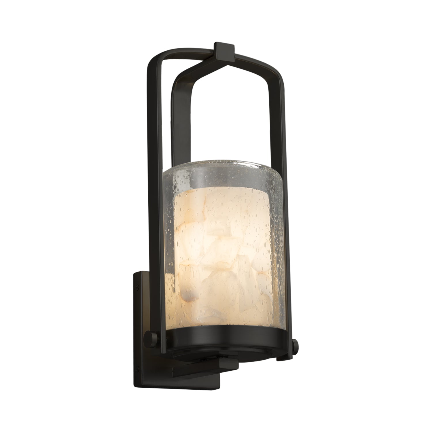 Justice Designs - ALR-7581W-10-MBLK - One Light Outdoor Wall Sconce - Alabaster Rocks - Matte Black