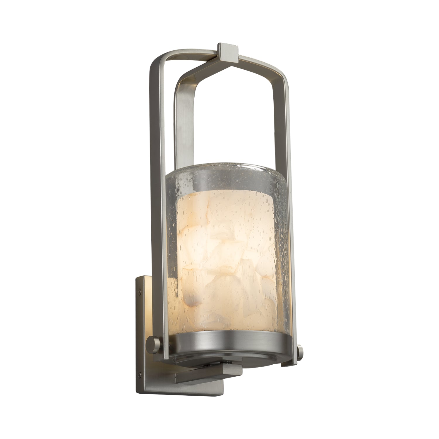 Justice Designs - ALR-7581W-10-NCKL - One Light Outdoor Wall Sconce - Alabaster Rocks - Brushed Nickel