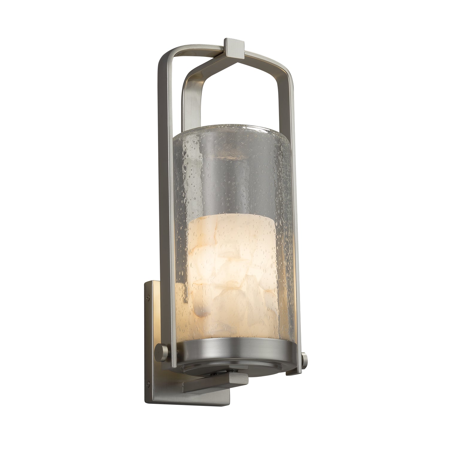 Justice Designs - ALR-7584W-10-NCKL - One Light Outdoor Wall Sconce - Alabaster Rocks - Brushed Nickel