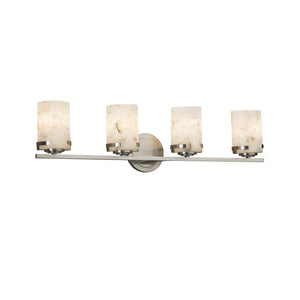 Justice Designs - ALR-8454-10-NCKL - Four Light Bath Bar - Alabaster Rocks - Brushed Nickel