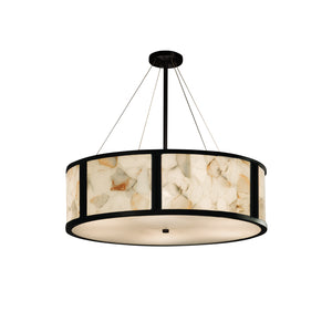 Justice Designs - ALR-9547-MBLK - Eight Light Pendant - Alabaster Rocks - Matte Black