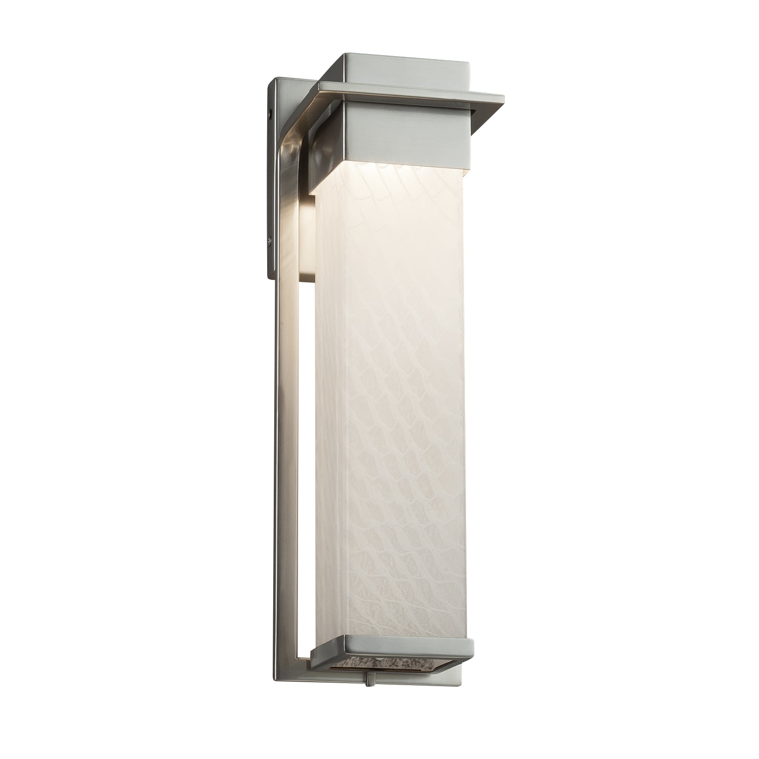 Justice Designs - FSN-7544W-WEVE-NCKL - LED Outdoor Wall Sconce - Fusion - Brushed Nickel