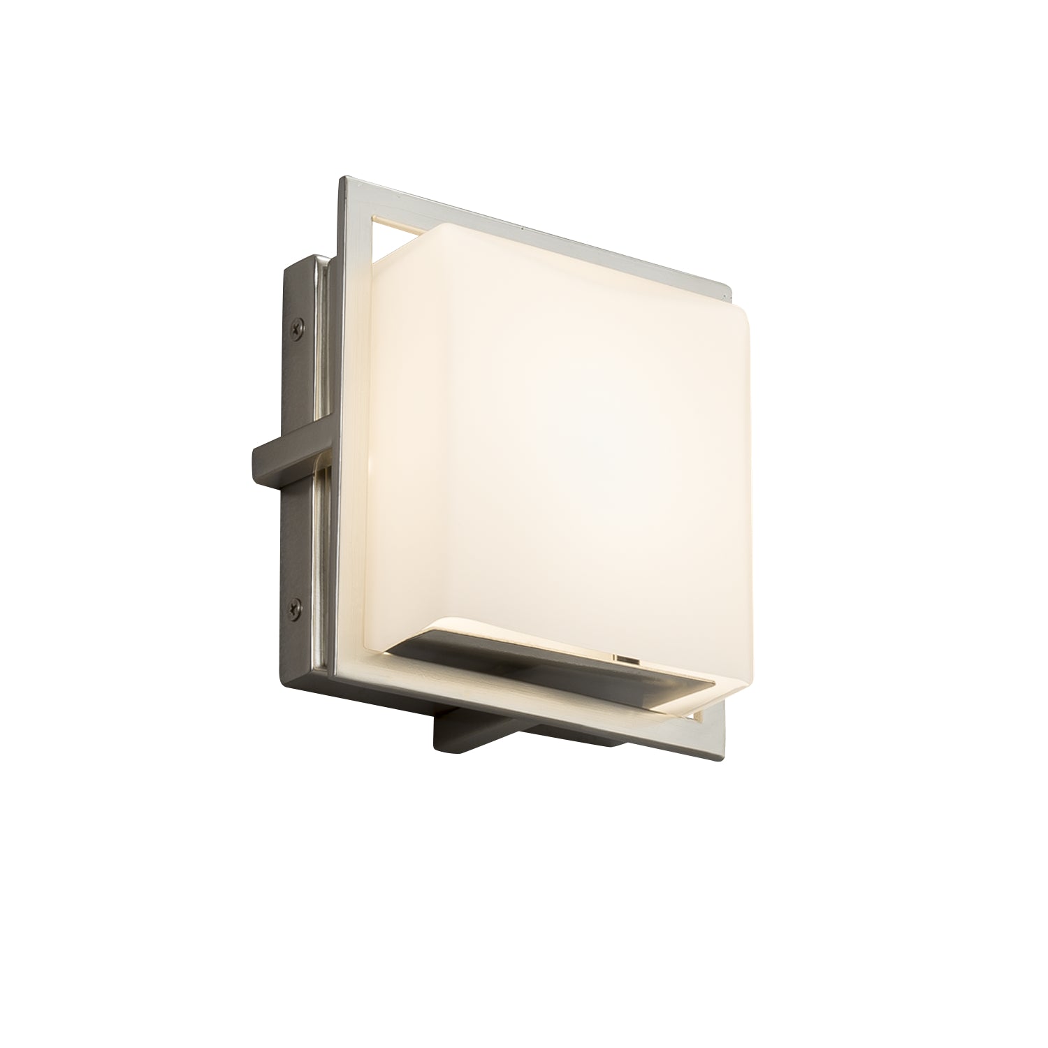 Justice Designs - FSN-7561W-OPAL-NCKL - LED Outdoor Wall Sconce - Fusion - Brushed Nickel