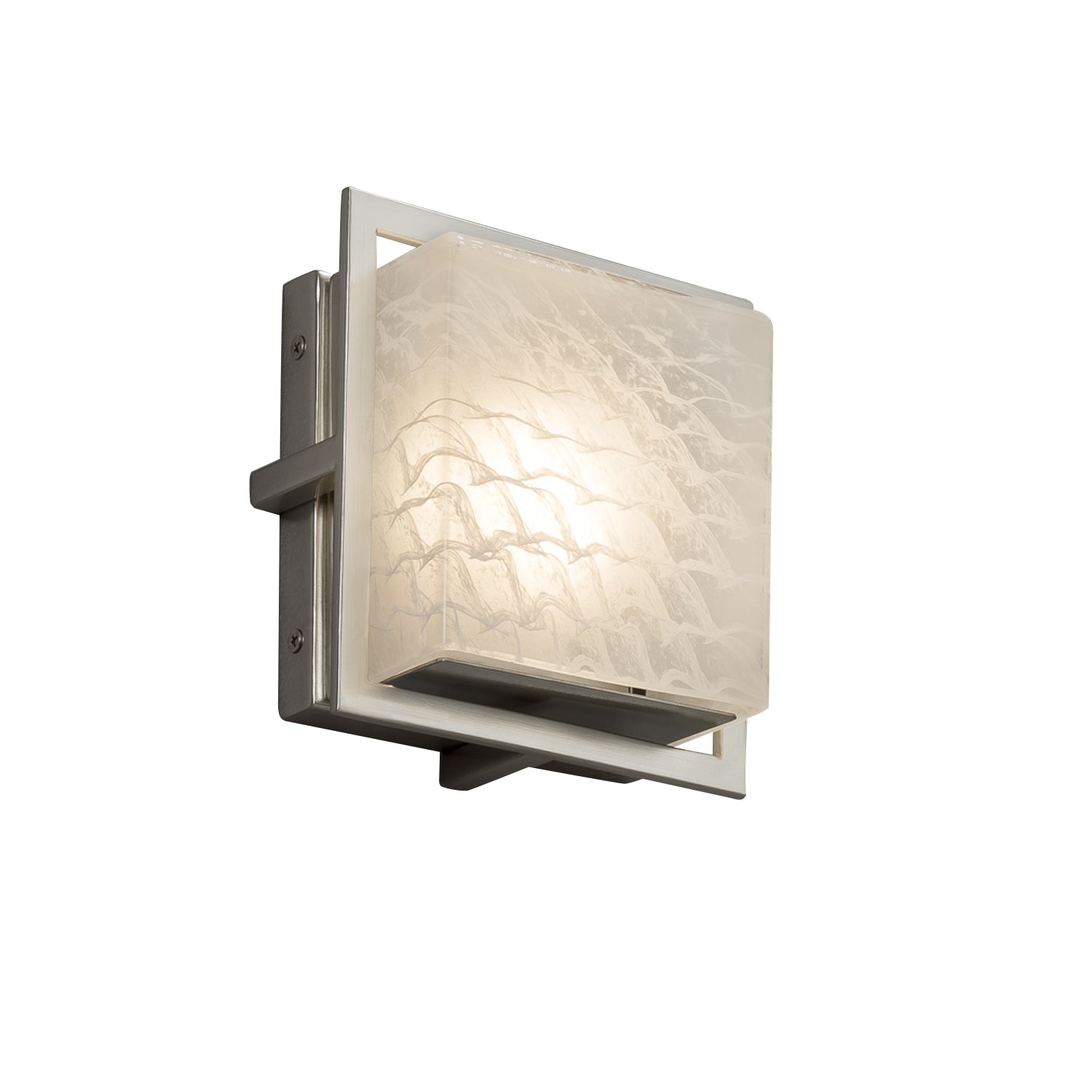 Justice Designs - FSN-7561W-WEVE-NCKL - LED Outdoor Wall Sconce - Fusion - Brushed Nickel