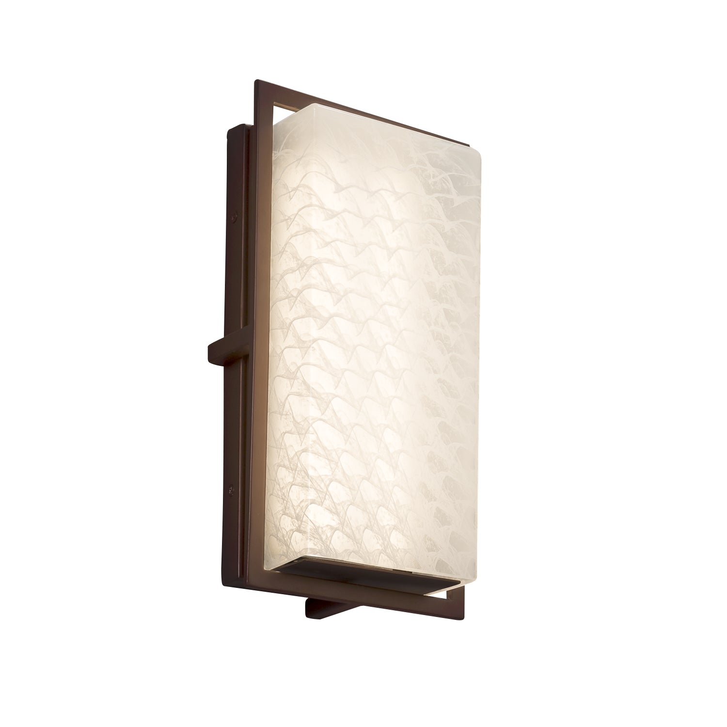 Justice Designs - FSN-7562W-WEVE-DBRZ - LED Outdoor Wall Sconce - Fusion - Dark Bronze