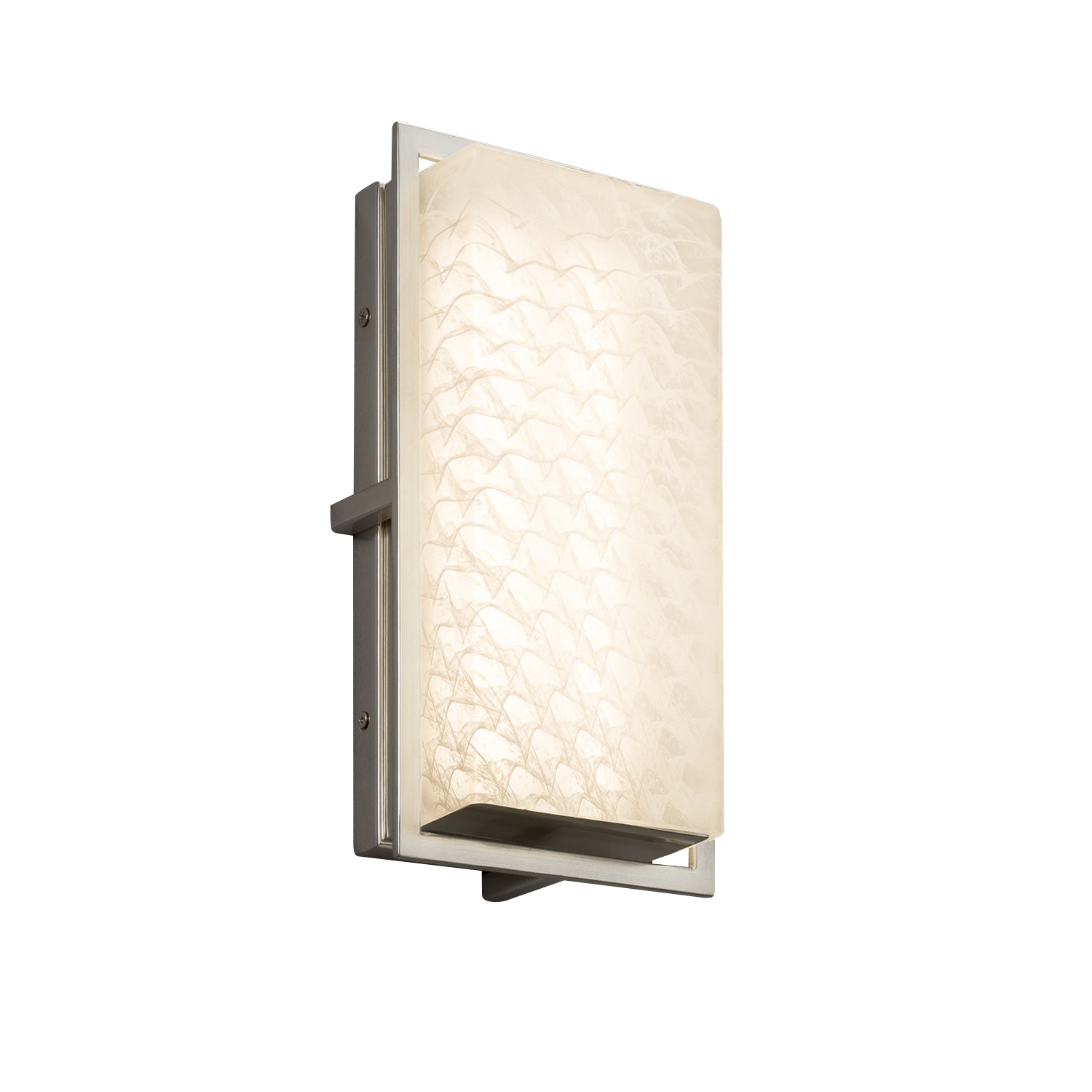 Justice Designs - FSN-7562W-WEVE-NCKL - LED Outdoor Wall Sconce - Fusion - Brushed Nickel