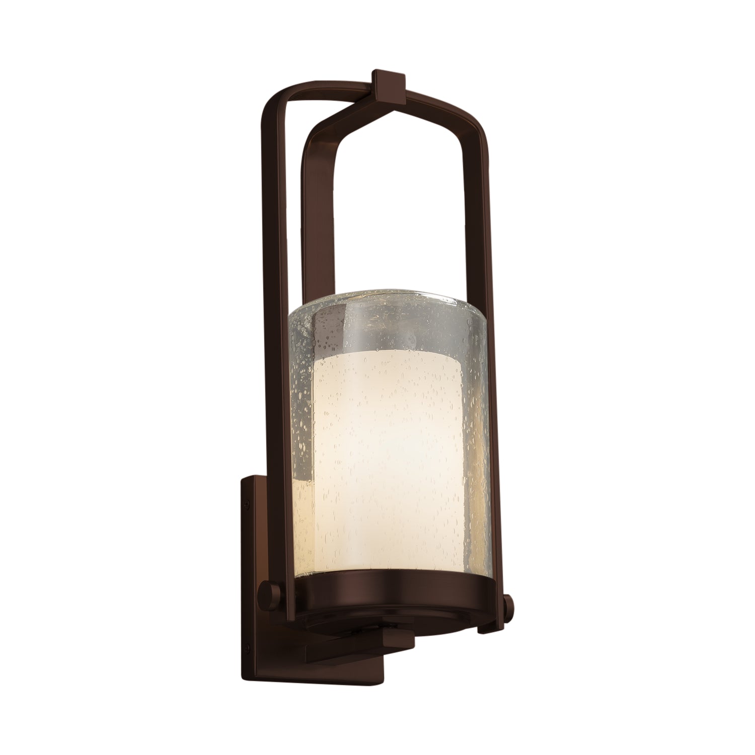 Justice Designs - FSN-7581W-10-OPAL-DBRZ - One Light Outdoor Wall Sconce - Fusion - Dark Bronze