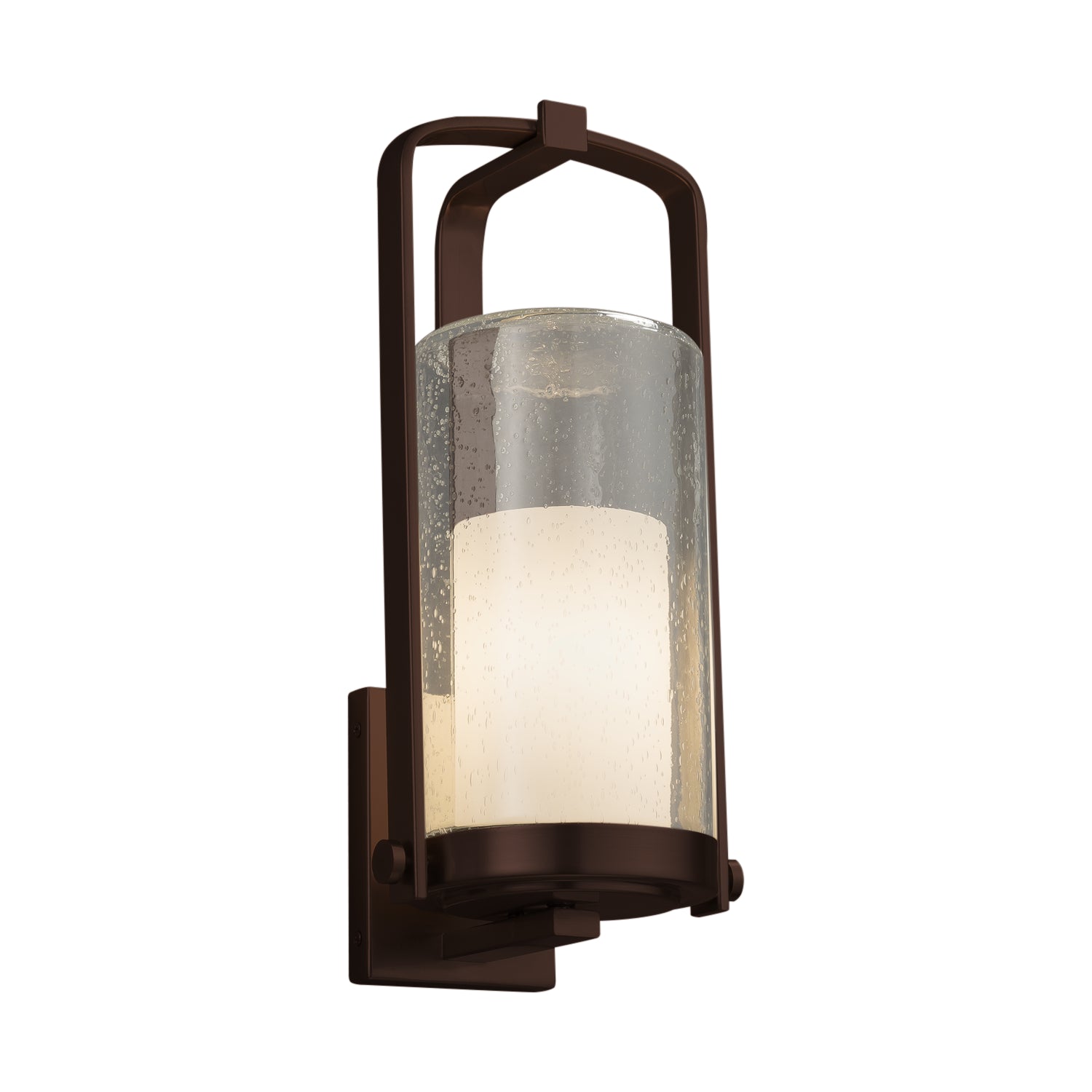 Justice Designs - FSN-7584W-10-OPAL-DBRZ - One Light Outdoor Wall Sconce - Fusion - Dark Bronze