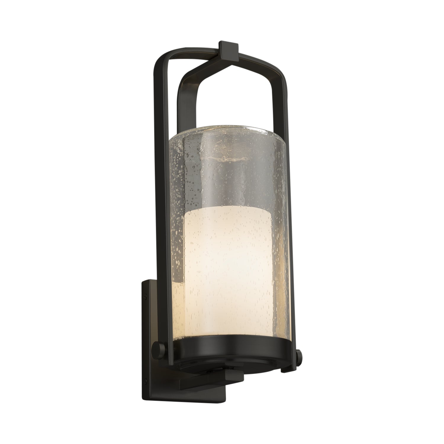 Justice Designs - FSN-7584W-10-OPAL-MBLK - One Light Outdoor Wall Sconce - Fusion - Matte Black