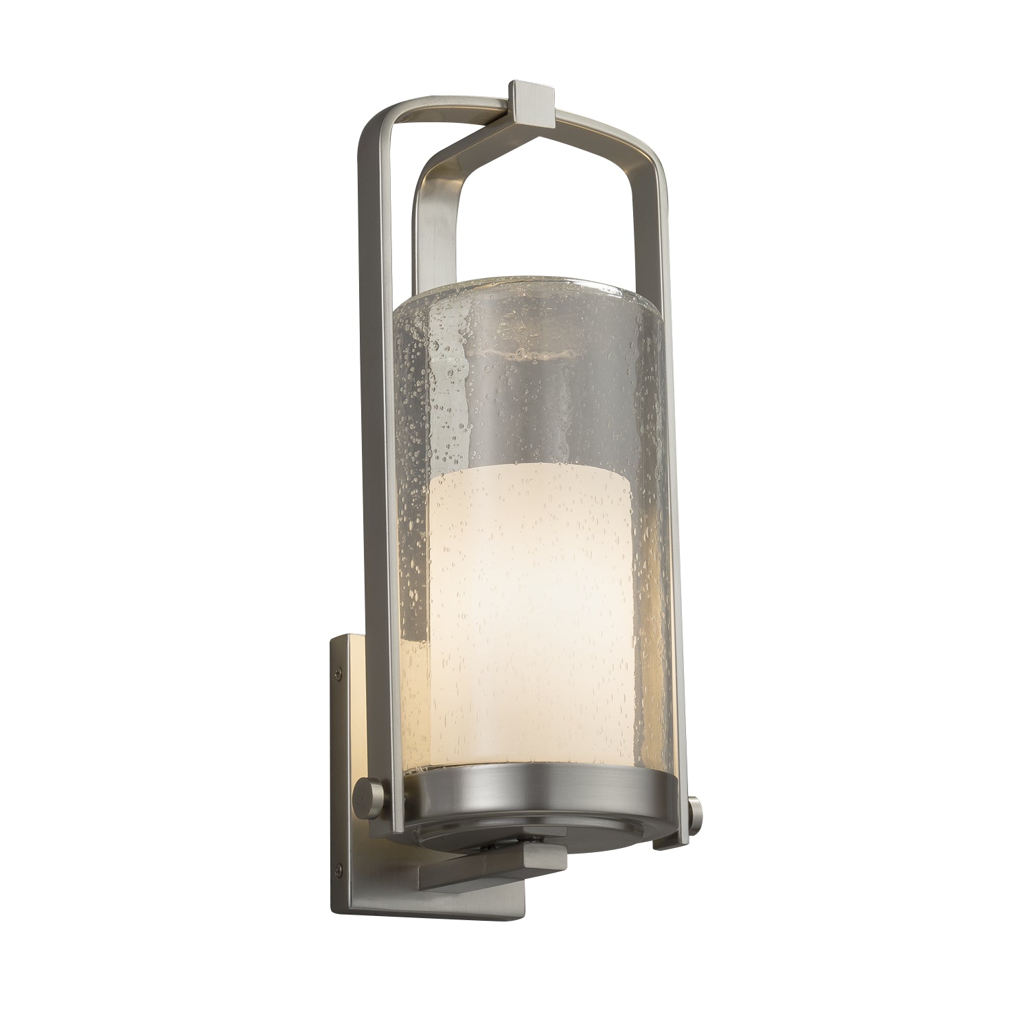 Justice Designs - FSN-7584W-10-OPAL-NCKL - One Light Outdoor Wall Sconce - Fusion - Brushed Nickel