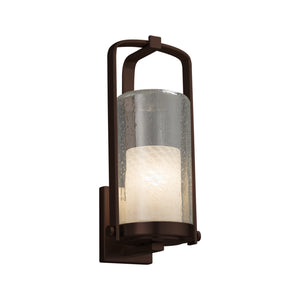 Justice Designs - FSN-7584W-10-WEVE-DBRZ - One Light Outdoor Wall Sconce - Fusion - Dark Bronze