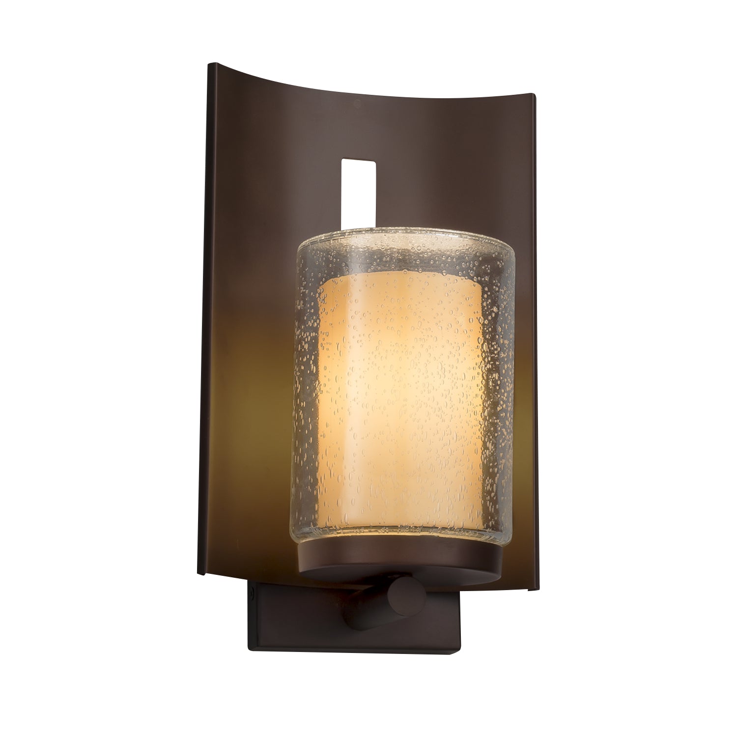 Justice Designs - FSN-7591W-10-ALMD-DBRZ - One Light Outdoor Wall Sconce - Fusion - Dark Bronze