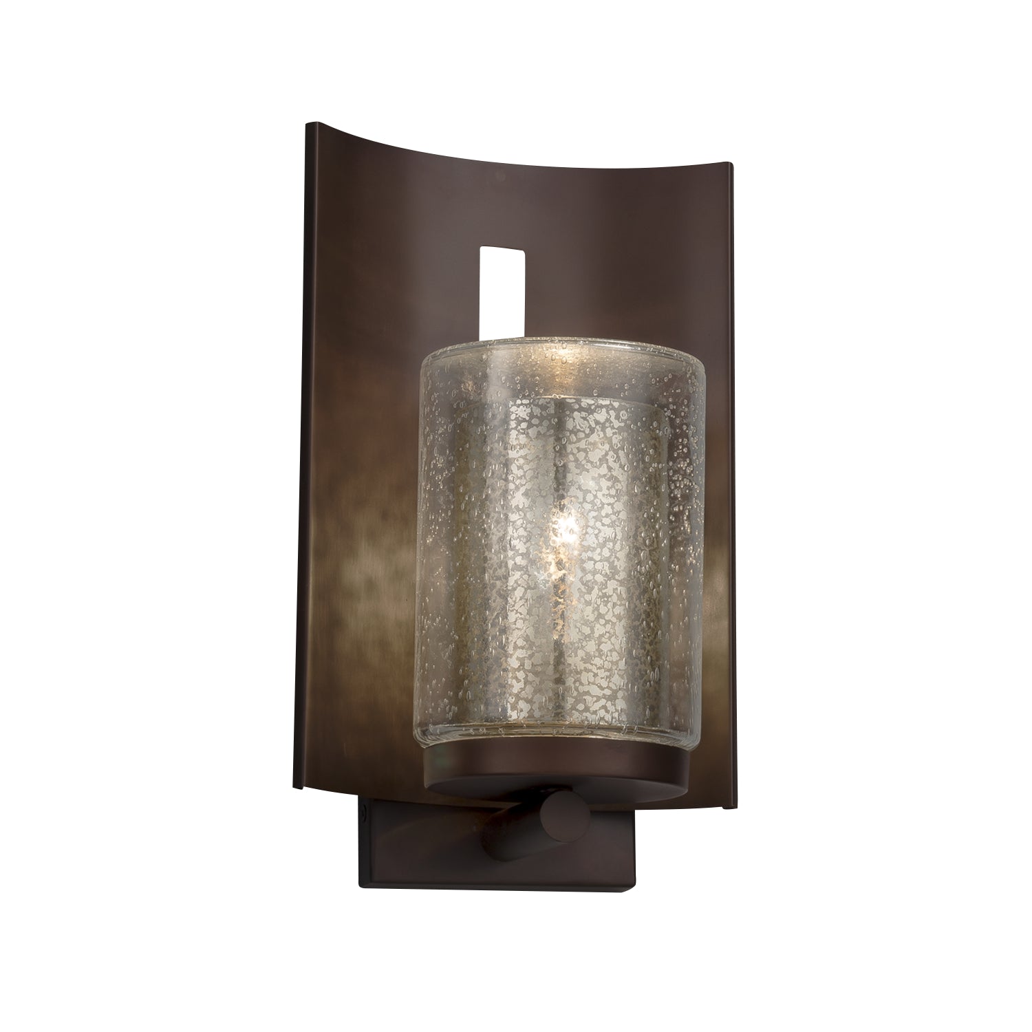 Justice Designs - FSN-7591W-10-MROR-DBRZ - One Light Outdoor Wall Sconce - Fusion - Dark Bronze