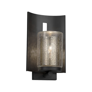 Justice Designs - FSN-7591W-10-MROR-MBLK - One Light Outdoor Wall Sconce - Fusion - Matte Black