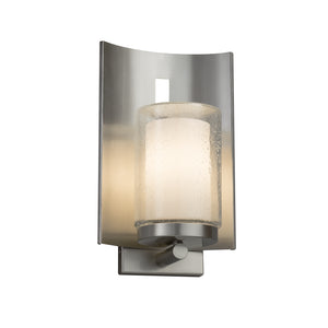 Justice Designs - FSN-7591W-10-OPAL-NCKL - One Light Outdoor Wall Sconce - Fusion - Brushed Nickel