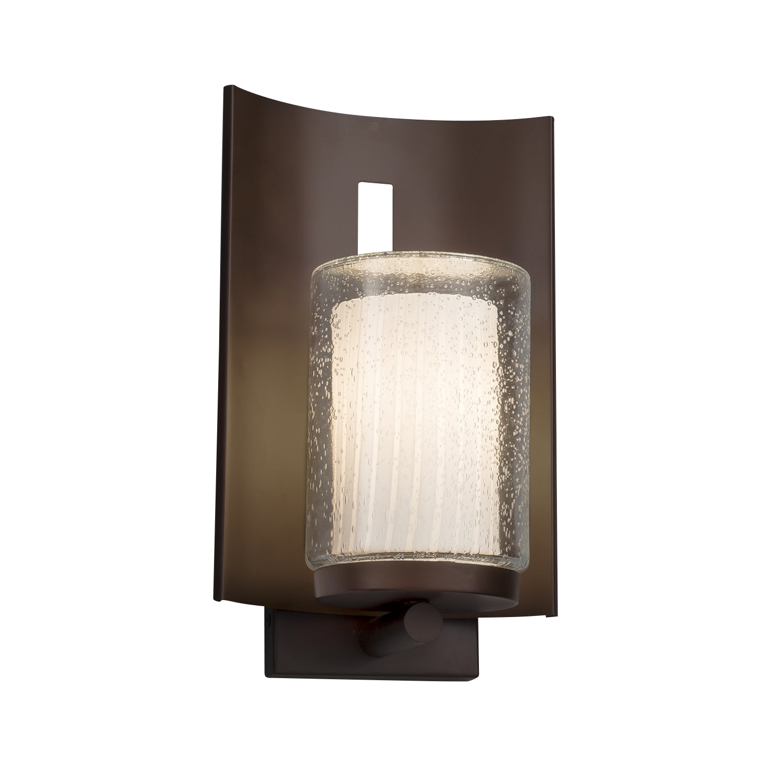 Justice Designs - FSN-7591W-10-RBON-DBRZ - One Light Outdoor Wall Sconce - Fusion - Dark Bronze