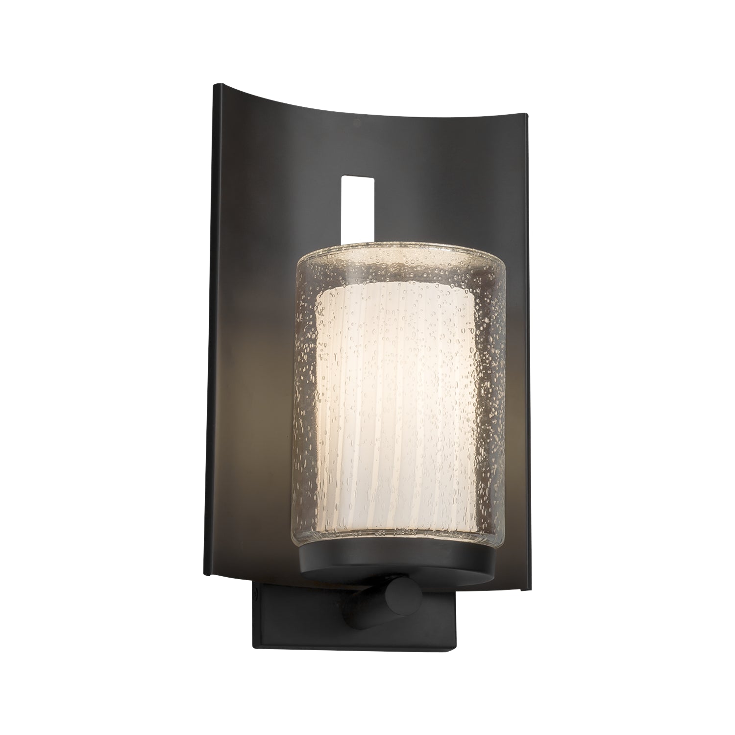 Justice Designs - FSN-7591W-10-RBON-MBLK - One Light Outdoor Wall Sconce - Fusion - Matte Black