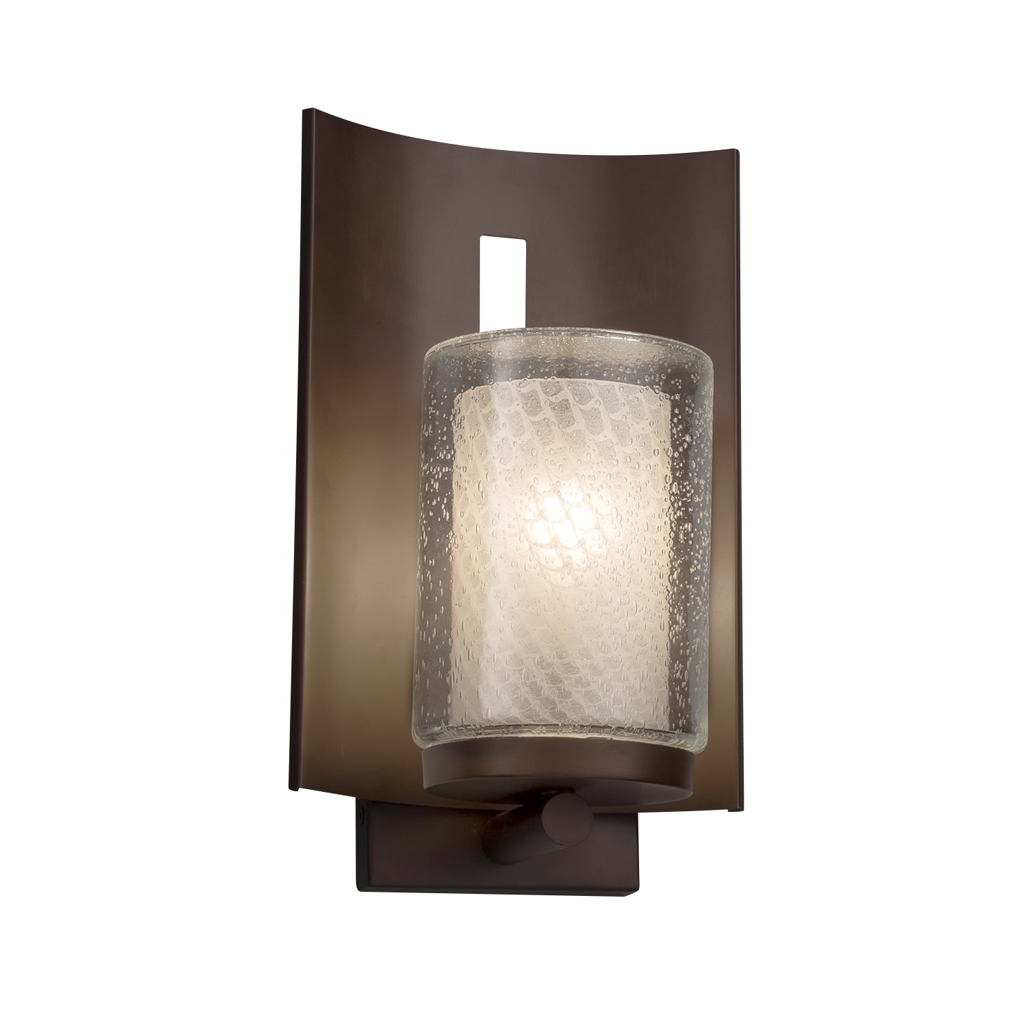 Justice Designs - FSN-7591W-10-WEVE-DBRZ - One Light Outdoor Wall Sconce - Fusion - Dark Bronze