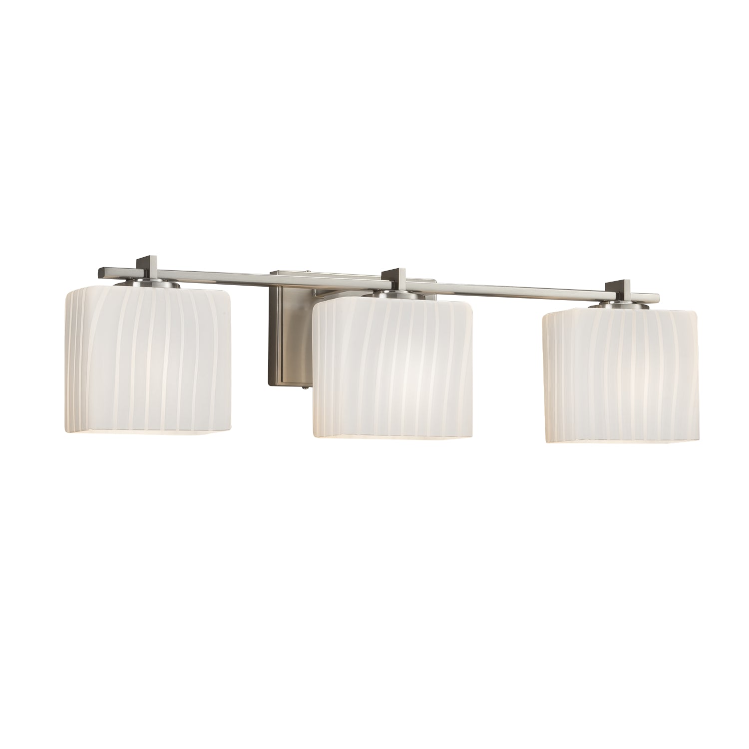 Justice Designs - FSN-8443-55-RBON-NCKL - Three Light Bath Bar - Fusion - Brushed Nickel