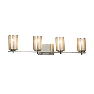 Justice Designs - FSN-8444-10-MROR-NCKL - Four Light Bath Bar - Fusion - Brushed Nickel