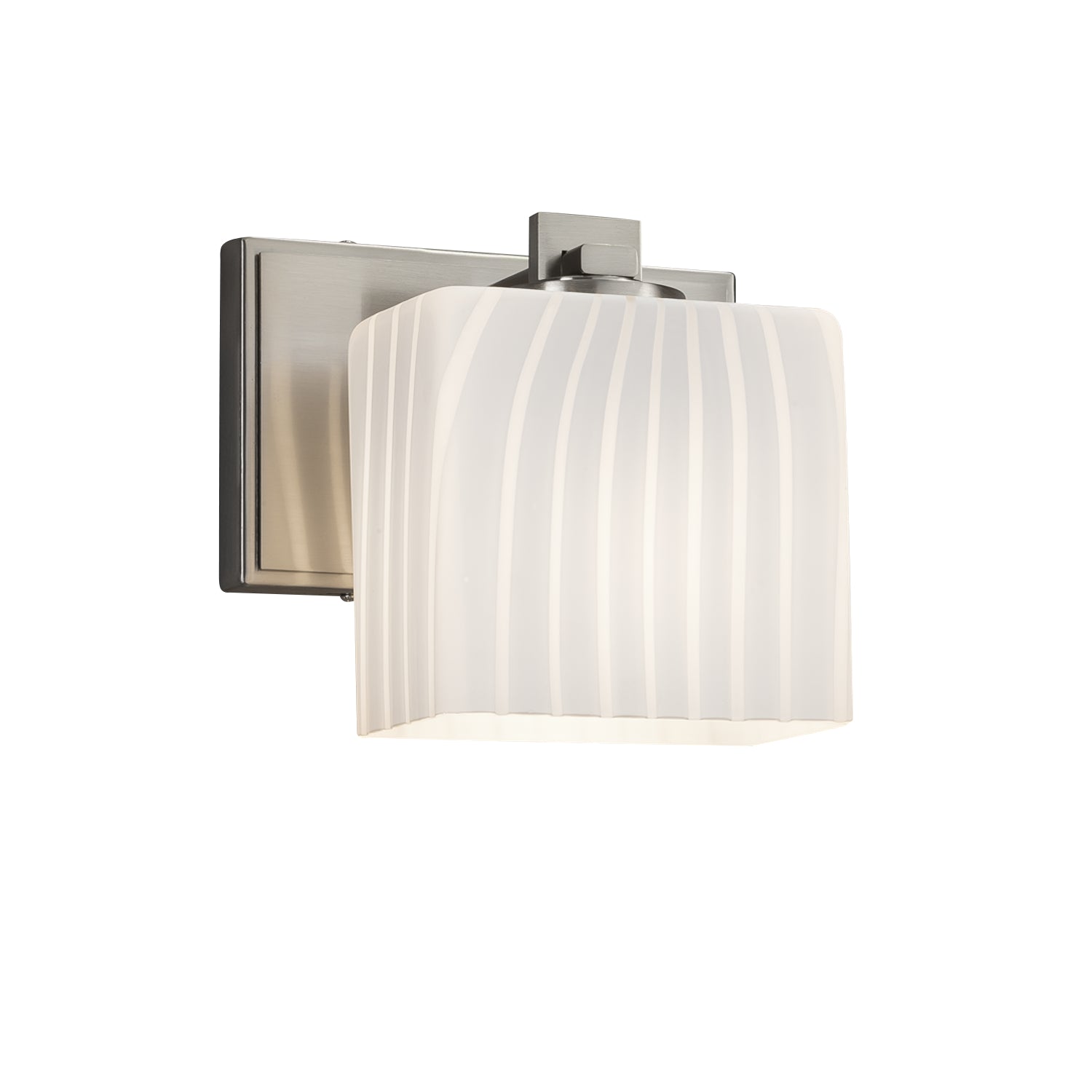 Justice Designs - FSN-8447-55-RBON-NCKL - One Light Wall Sconce - Fusion - Brushed Nickel