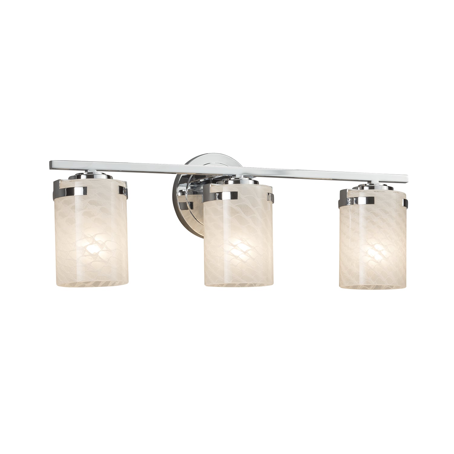 Justice Designs - FSN-8453-10-WEVE-CROM - Three Light Bath Bar - Fusion - Polished Chrome