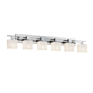 Justice Designs - FSN-8706-55-RBON-CROM - Six Light Bath Bar - Fusion - Polished Chrome