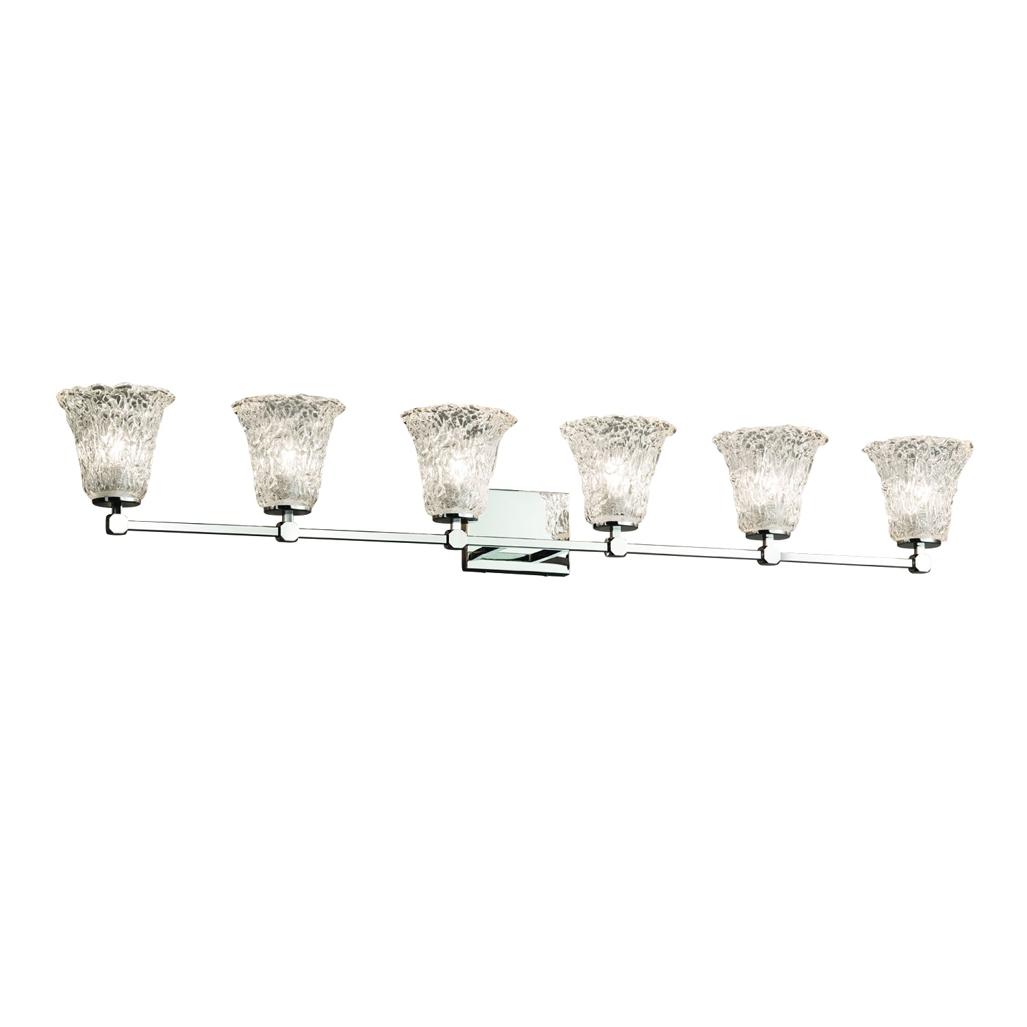 Justice Designs - GLA-8426-20-LACE-CROM - Six Light Bath Bar - Veneto Luce - Polished Chrome