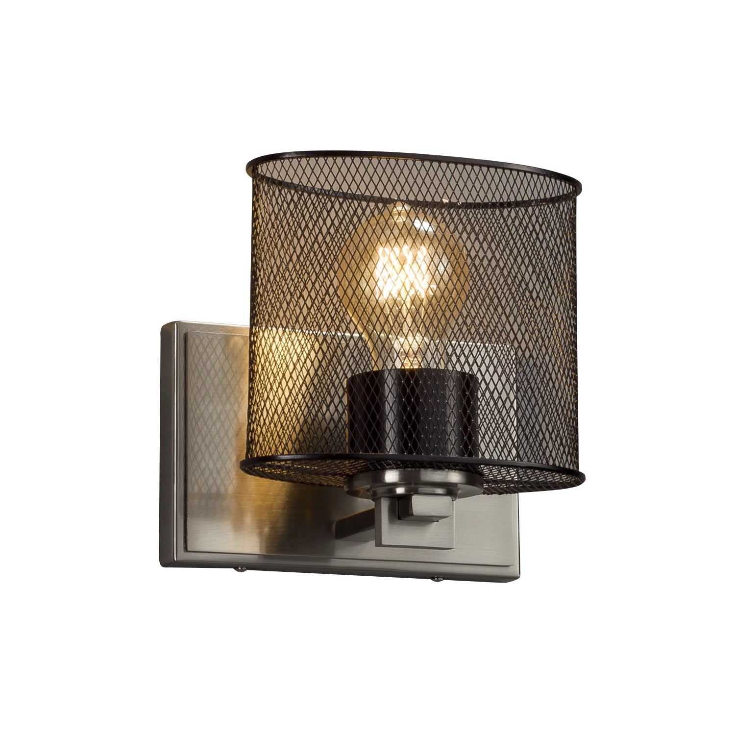 Justice Designs - MSH-8447-30-NCKL - One Light Wall Sconce - Wire Mesh - Brushed Nickel