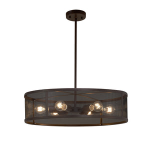 Justice Designs - MSH-9552-DBRZ - Six Light Pendant - Wire Mesh - Dark Bronze