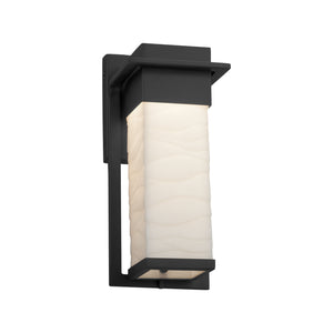 Justice Designs - PNA-7541W-WAVE-MBLK - LED Outdoor Wall Sconce - Porcelina - Matte Black