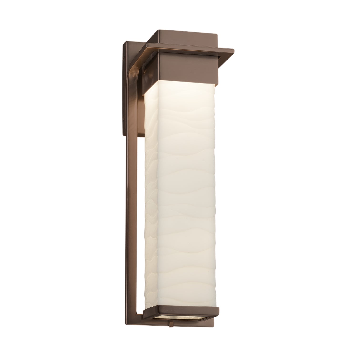 Justice Designs - PNA-7544W-WAVE-DBRZ - LED Outdoor Wall Sconce - Porcelina - Dark Bronze