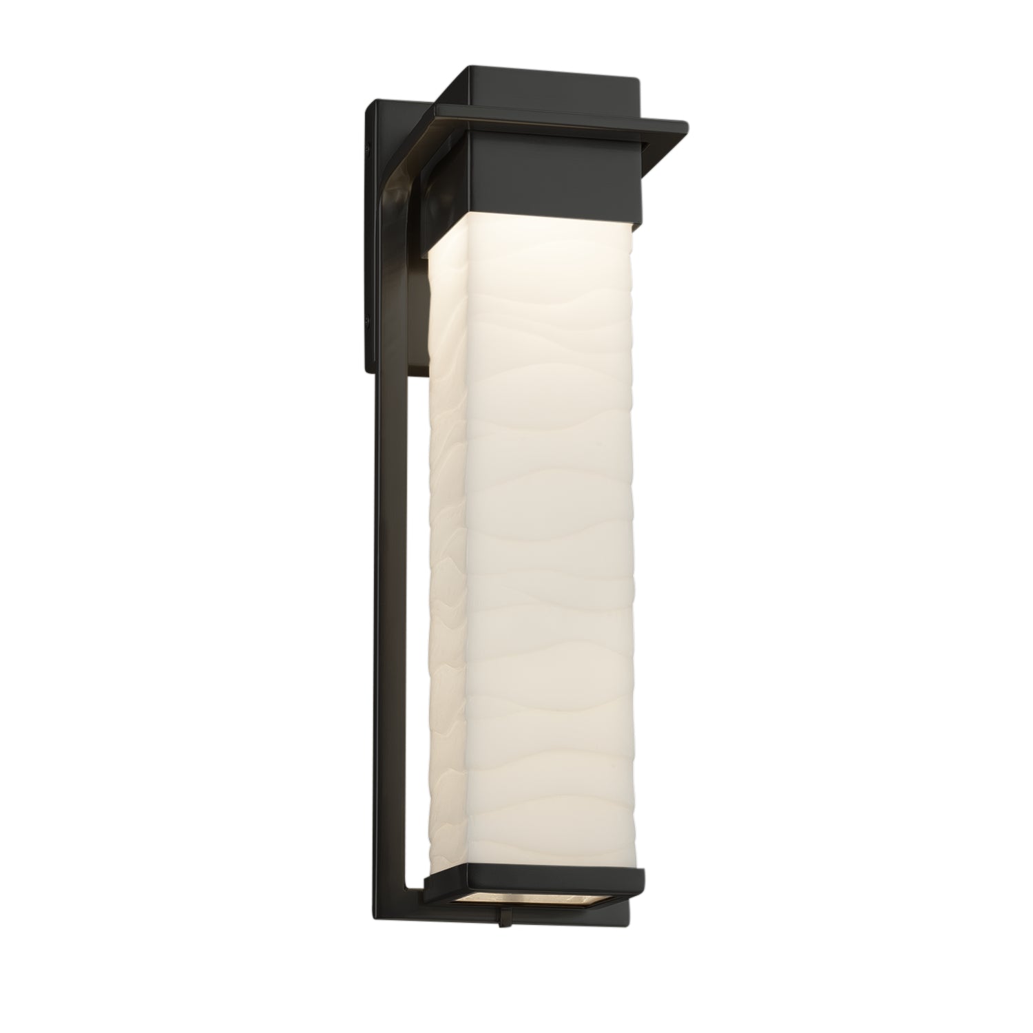 Justice Designs - PNA-7544W-WAVE-MBLK - LED Outdoor Wall Sconce - Porcelina - Matte Black