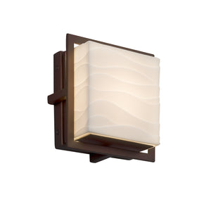 Justice Designs - PNA-7561W-WAVE-DBRZ - LED Outdoor Wall Sconce - Porcelina - Dark Bronze