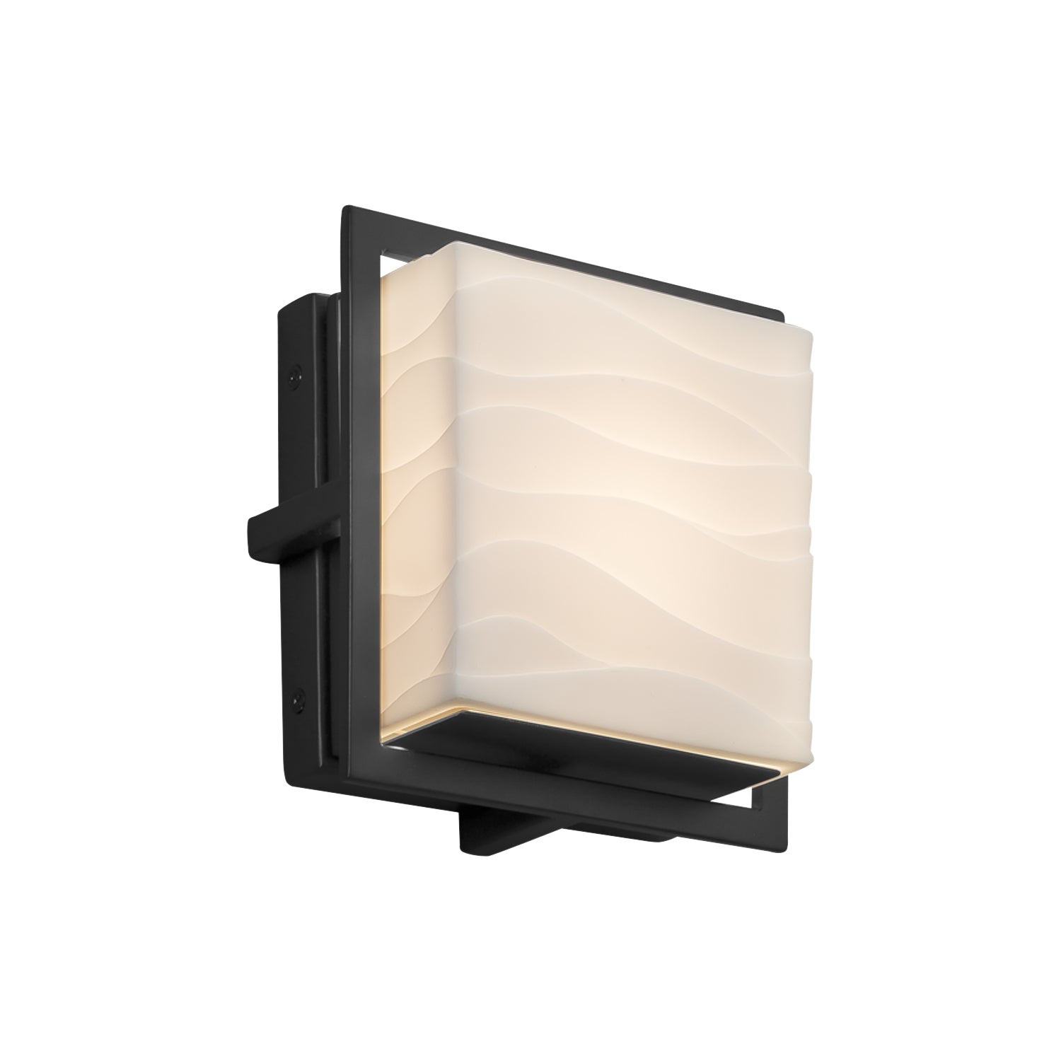 Justice Designs - PNA-7561W-WAVE-MBLK - LED Outdoor Wall Sconce - Porcelina - Matte Black