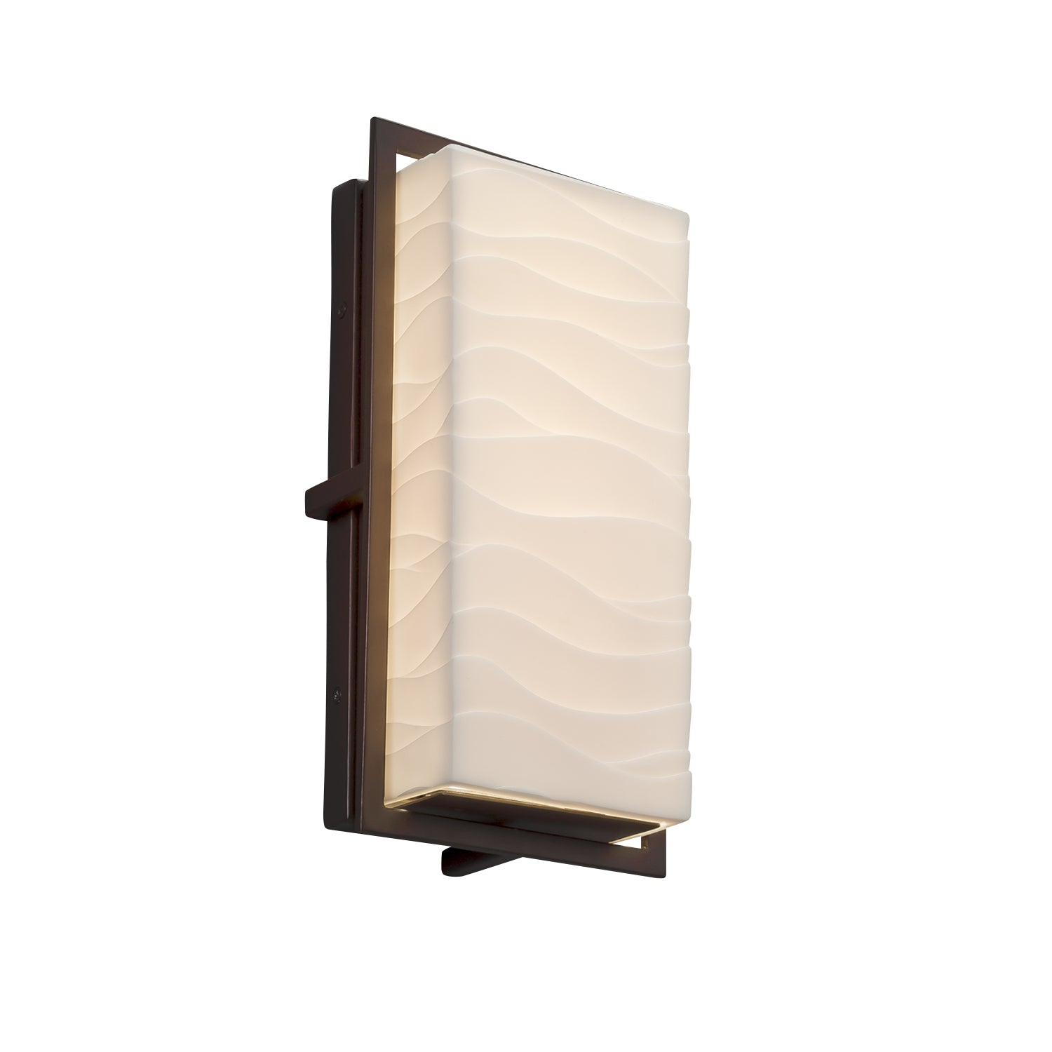 Justice Designs - PNA-7562W-WAVE-DBRZ - LED Outdoor Wall Sconce - Porcelina - Dark Bronze