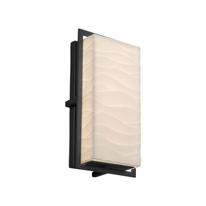 Justice Designs - PNA-7562W-WAVE-MBLK - LED Outdoor Wall Sconce - Porcelina - Matte Black