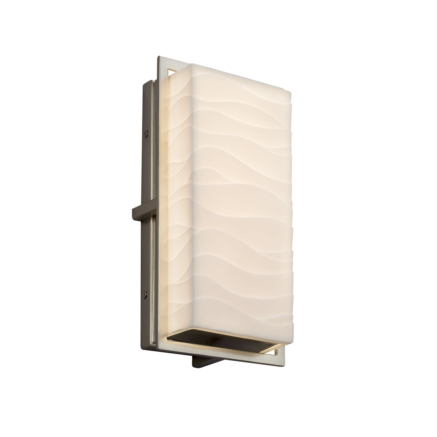 Justice Designs - PNA-7562W-WAVE-NCKL - LED Outdoor Wall Sconce - Porcelina - Brushed Nickel