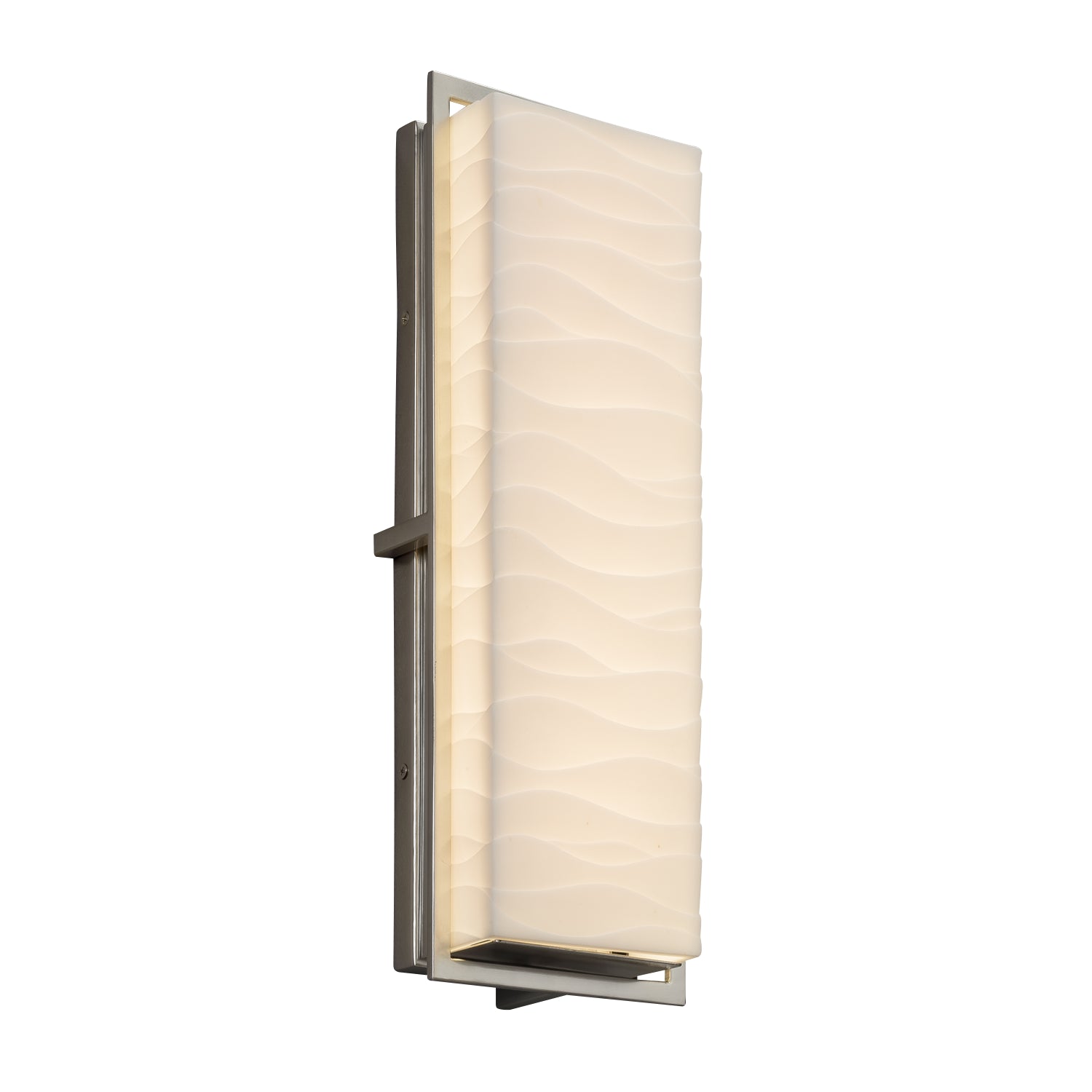 Justice Designs - PNA-7564W-WAVE-NCKL - LED Outdoor Wall Sconce - Porcelina - Brushed Nickel