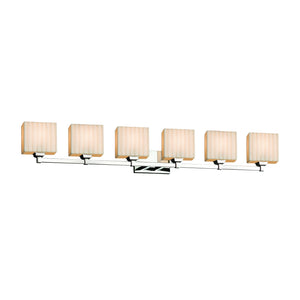 Justice Designs - PNA-8436-55-WFAL-CROM - Six Light Bath Bar - Porcelina - Polished Chrome