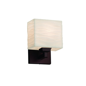 Justice Designs - PNA-8437-55-WAVE-DBRZ - One Light Wall Sconce - Porcelina - Dark Bronze