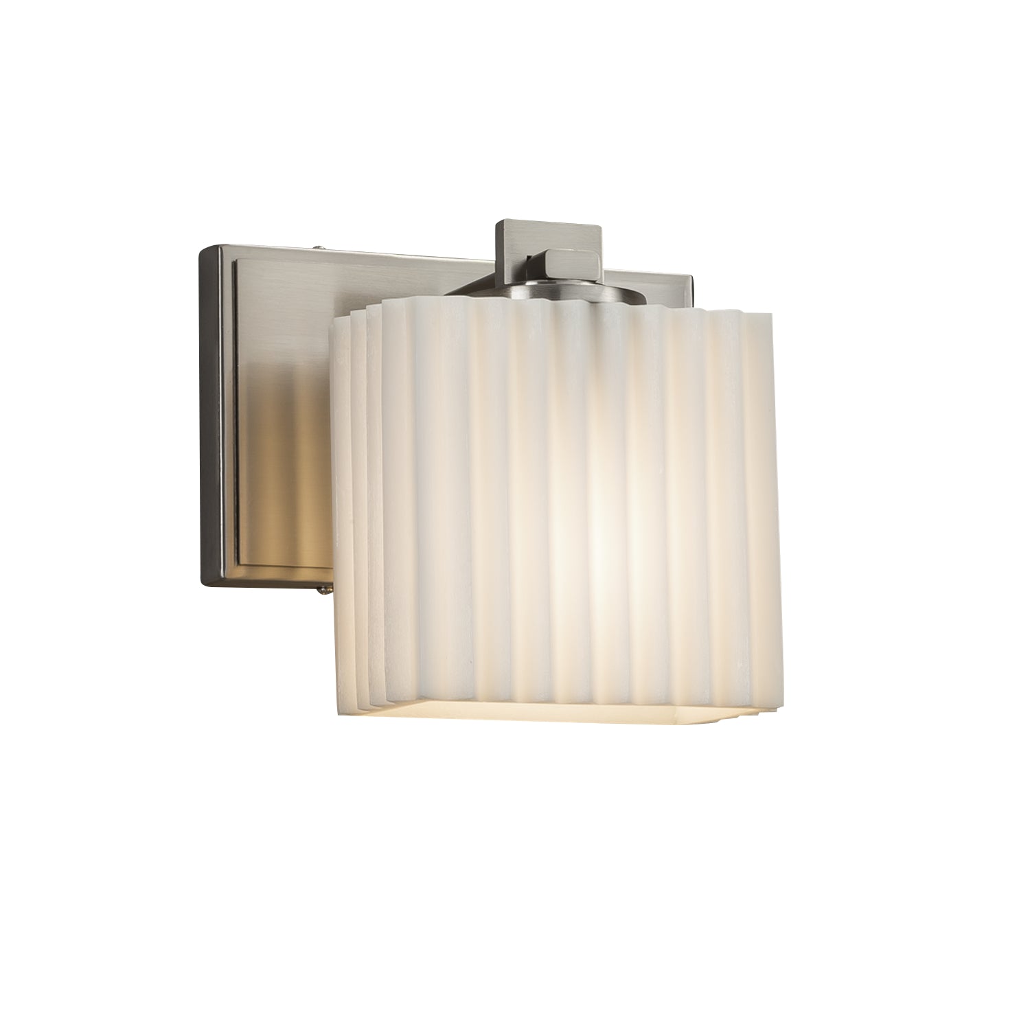 Justice Designs - PNA-8447-55-PLET-NCKL - One Light Wall Sconce - Porcelina - Brushed Nickel