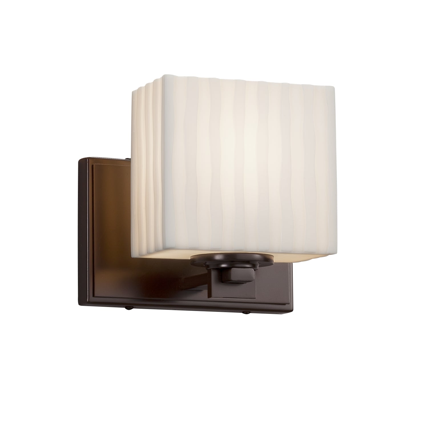 Justice Designs - PNA-8447-55-WFAL-DBRZ - One Light Wall Sconce - Porcelina - Dark Bronze