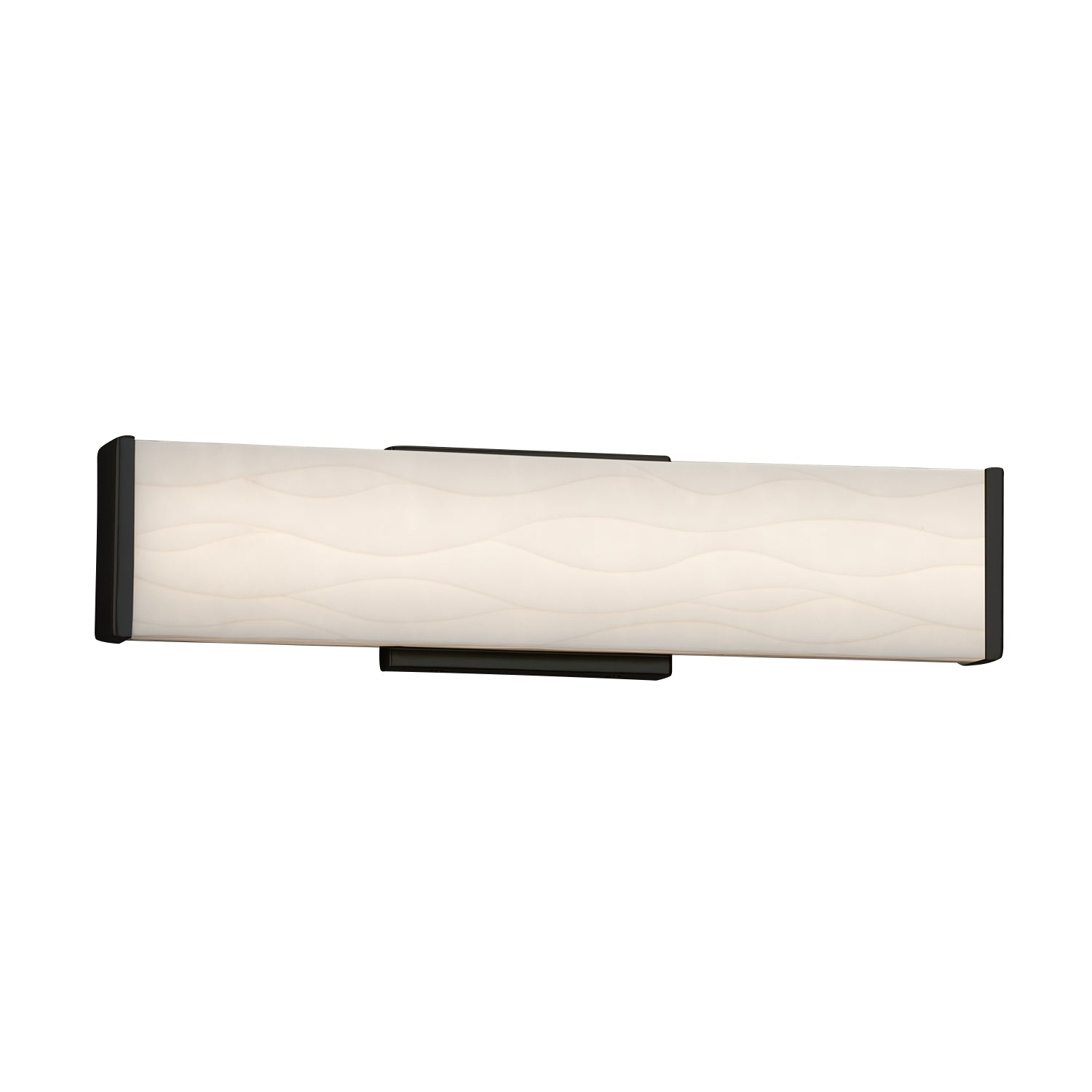 Justice Designs - PNA-8601-WAVE-MBLK - LED Linear Bath Bar - Porcelina - Matte Black