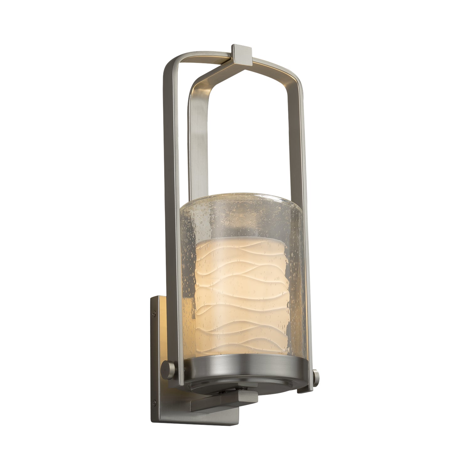 Justice Designs - POR-7581W-10-WAVE-NCKL - One Light Outdoor Wall Sconce - Limoges - Brushed Nickel