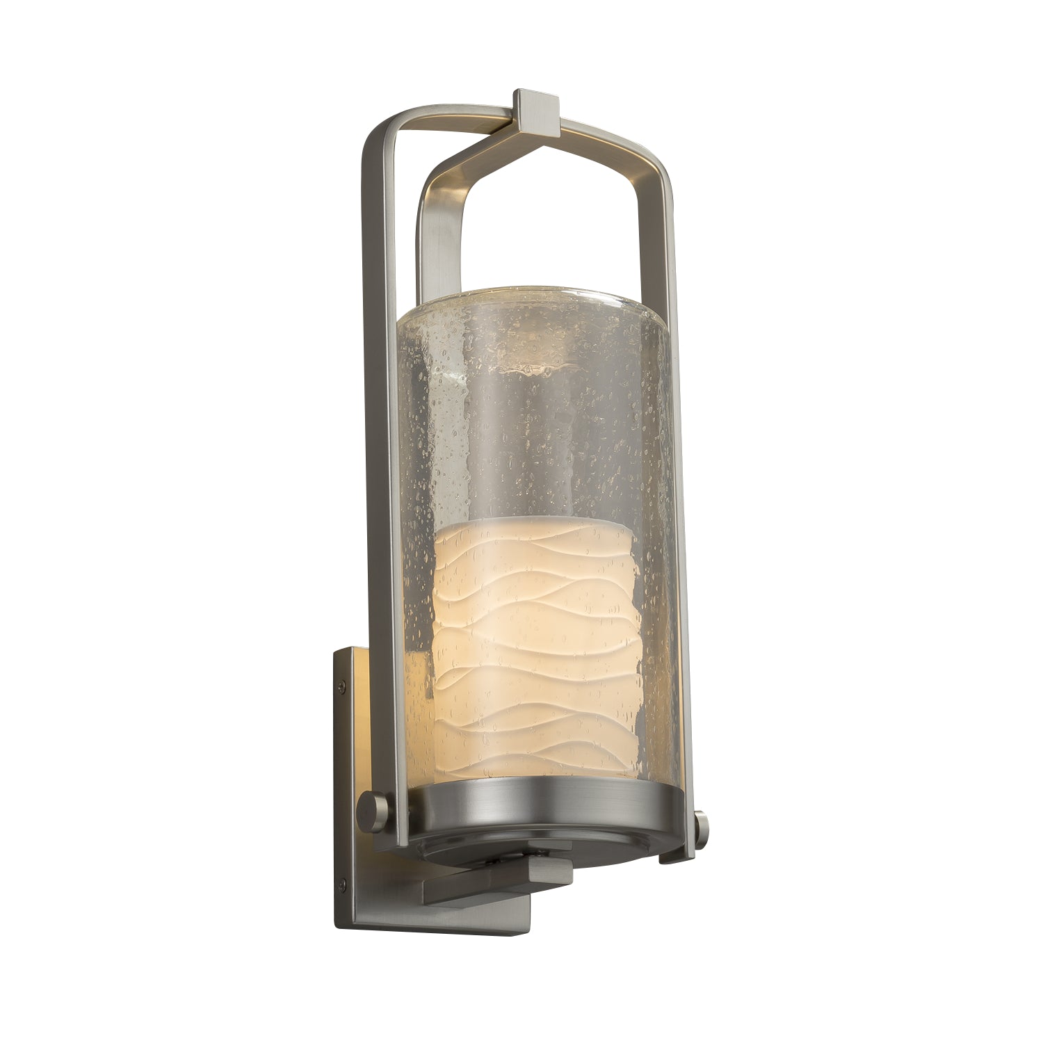 Justice Designs - POR-7584W-10-WAVE-NCKL - One Light Outdoor Wall Sconce - Limoges - Brushed Nickel