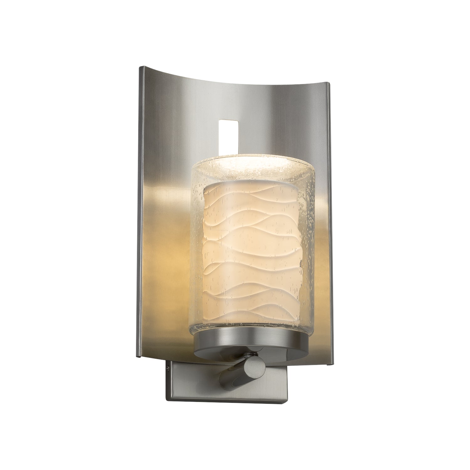 Justice Designs - POR-7591W-10-WAVE-NCKL - One Light Outdoor Wall Sconce - Limoges - Brushed Nickel