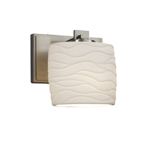 Justice Designs - POR-8447-30-WAVE-NCKL - One Light Wall Sconce - Limoges - Brushed Nickel