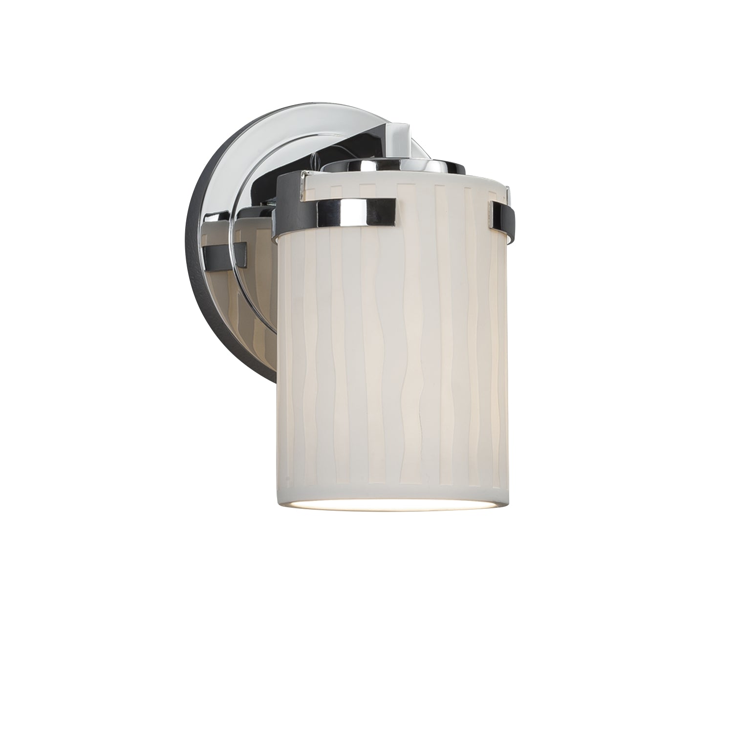 Justice Designs - POR-8451-10-WFAL-CROM - One Light Wall Sconce - Limoges - Polished Chrome